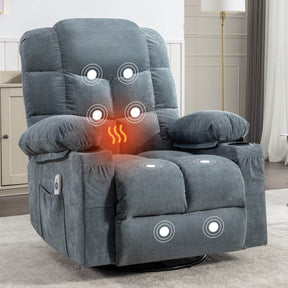 Soft Massage Rocker Recliner Chair With Heat And USB Port - Omega Lifestyles