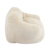 Soft Beige Faux-Fur Armchair Style Bean Bag Seating - Omega Lifestyles
