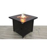 Steel Propane Adjustable Flame Stainless Steel Fire Pit Table - Omega Lifestyles