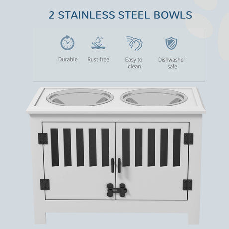 Elevated Dog Bowl Stand With Storage Cabinet - Sleep Galleria