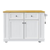 48-Inch Classic Kitchen Island With 2 Bar Stools and Power Outlet - Omega Lifestyles