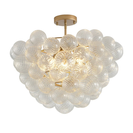 20-Inch Gold Iron Ceiling Pendant Light With Globe Shade - Omega Lifestyles