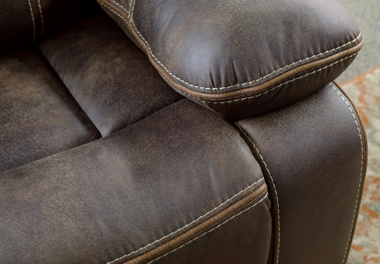 Brown Fabric Swivel Gliding Recliner Chair - Omega Lifestyles