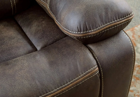 Brown Fabric Swivel Gliding Recliner Chair - Omega Lifestyles
