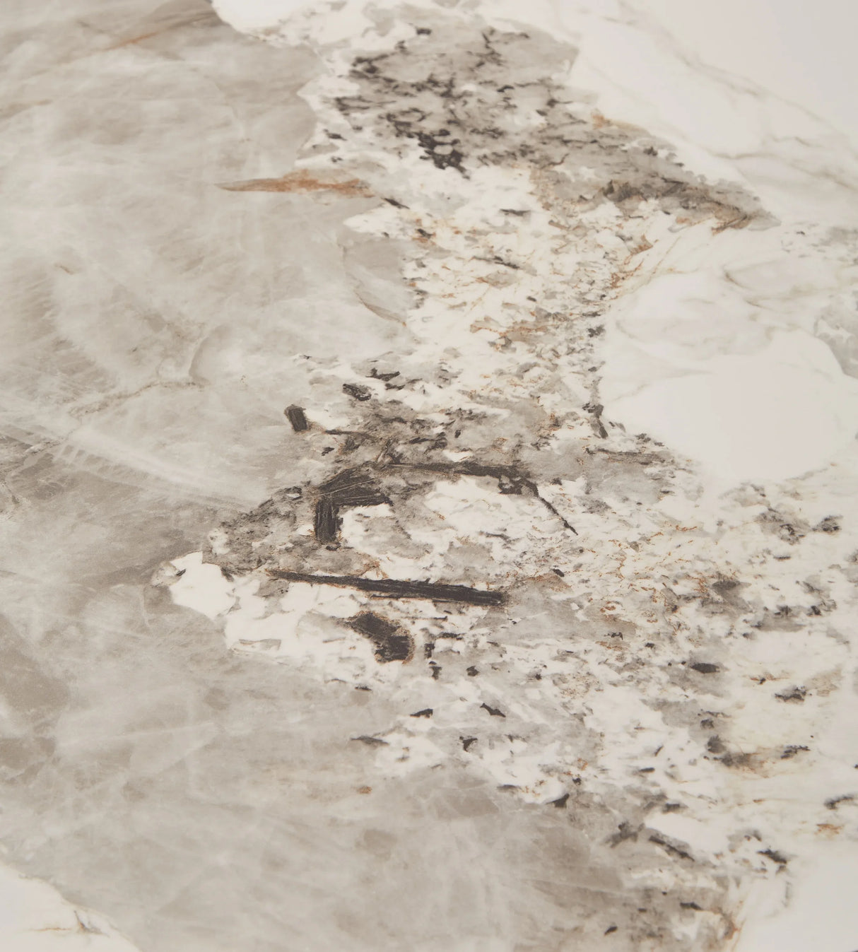 Round Ceramic Top Coffee Table With Drawers And Metal Legs - Omega Lifestyles