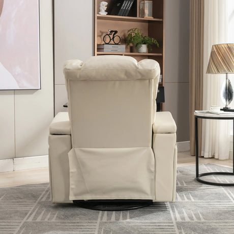 Power PU Leather Recliner Chair With Tray Table USB Port - Omega Lifestyles
