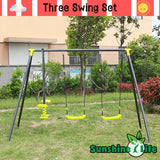 Three Seat Steel Children’s Outdoor Swing Set - Omega Lifestyles