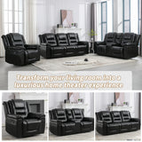 2-Seater Manual PU Leather Recliner Chair With Storage - Omega Lifestyles