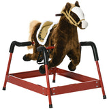 Plush Kids Spring Rocking Horse With Sound Effects - Omega Lifestyles