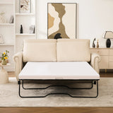 Modern Linen 2-in-1 Sleeper Sofa Bed With Memory Foam Mattress - Omega Lifestyles