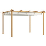 Retractable Wood Grain Aluminum Outdoor Pergola Canopy