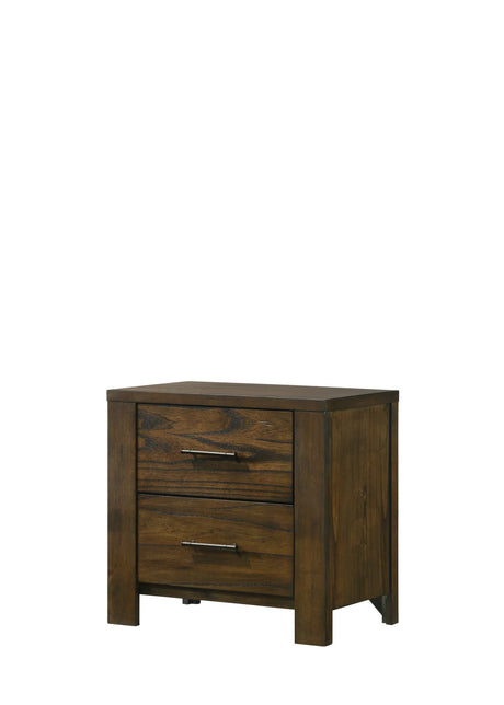Oak Finish Synthetic Wood Classic Storage Nightstand - Omega Lifestyles