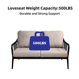 2-Piece Modern Aluminum Outdoor Loveseat And Table Set - Omega Lifestyles