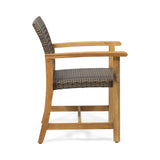Pair Of Acacia Wood And Wicker Dining Chairs - Omega Lifestyles