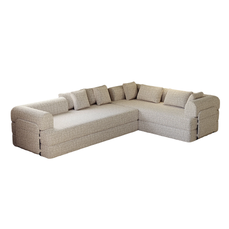 Convertible Chenille Foam 4-Seat Folding Sleeper Sofa Bed Set - Omega Lifestyles