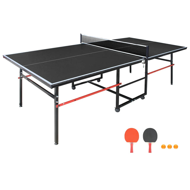 Foldable Mid-Size Table Tennis Table Set With Accessories - Omega Lifestyles
