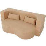 2-in-1 Convertible Full Size Teddy Fabric Sofa Bed - Omega Lifestyles