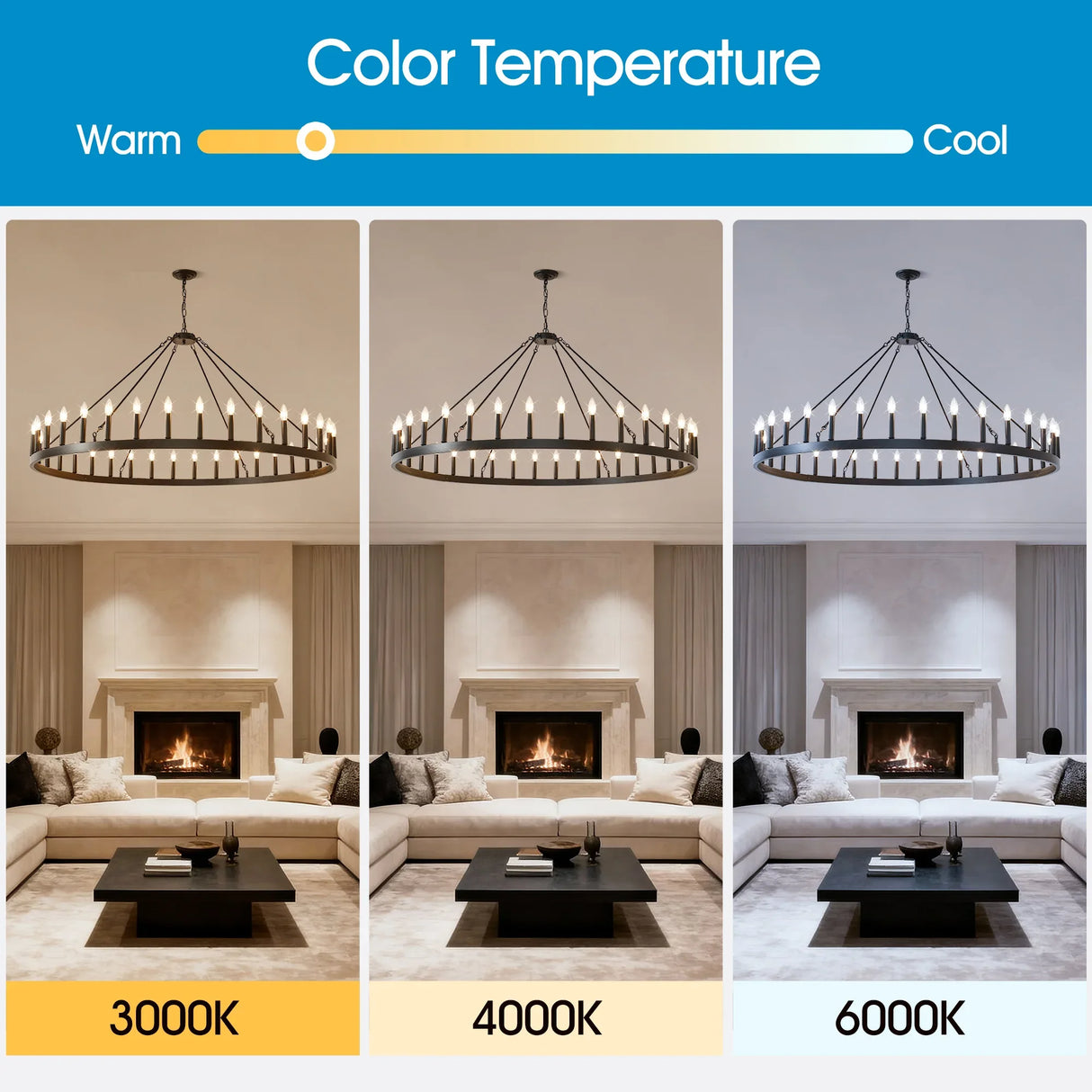 Matte Black Farmhouse 36-Light Wagon Wheel Chandelier - Omega Lifestyles