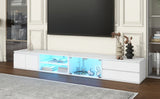 Modern App-Controlled LED Light White Marble TV Stand - Omega Lifestyles