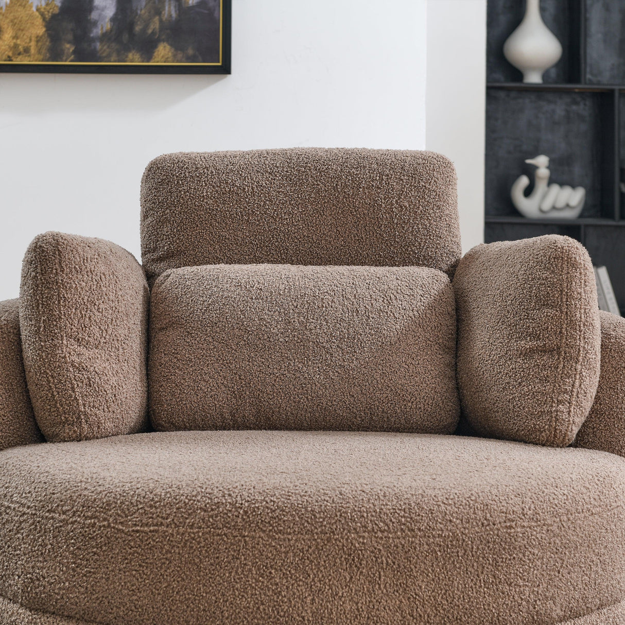 Oversized Modern Swivel Fabric Lounge Chair With Ottoman - Omega Lifestyles