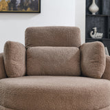 Oversized Modern Swivel Fabric Lounge Chair With Ottoman - Omega Lifestyles
