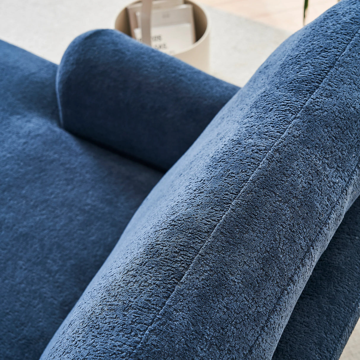 Medium Firm Chenille Upholstery Foam Large Chaise Lounge - Omega Lifestyles