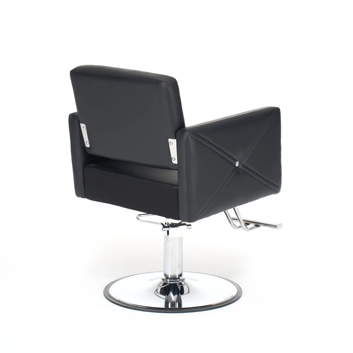 Black PU Leather Adjustable Height Barber Chair with Swivel - Omega Lifestyles