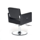 Black PU Leather Adjustable Height Barber Chair with Swivel - Omega Lifestyles