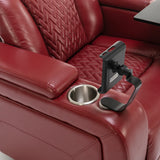 Power Recliner Chair PU Leather With USB Tray Table - Omega Lifestyles
