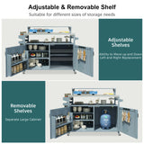 Outdoor Rolling Grill Cart With Raised Shelf Storage - Omega Lifestyles