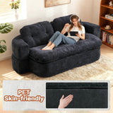 Modern Convertible Linen Foam-Filled Sleeper Sofa Bed With Pillows - Omega Lifestyles