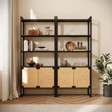 Natural Rattan Storage Cabinet Bookshelf With Doors - Omega Lifestyles