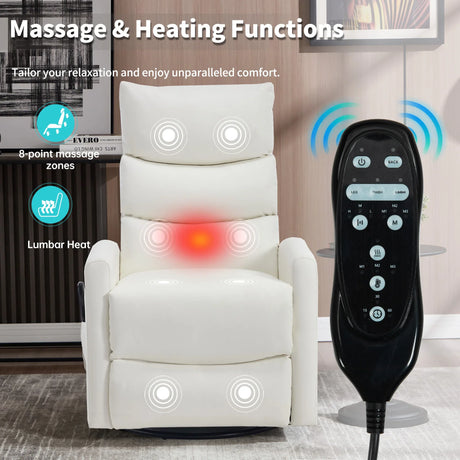 Heat Massage Recliner Chair With Swivel Rocker - Omega Lifestyles