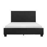 Full Contemporary Black Faux Leather Platform Bed Frame - Omega Lifestyles
