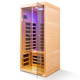 One Person Hemlock Solid Wood Far-Infrared Sauna - Omega Lifestyles