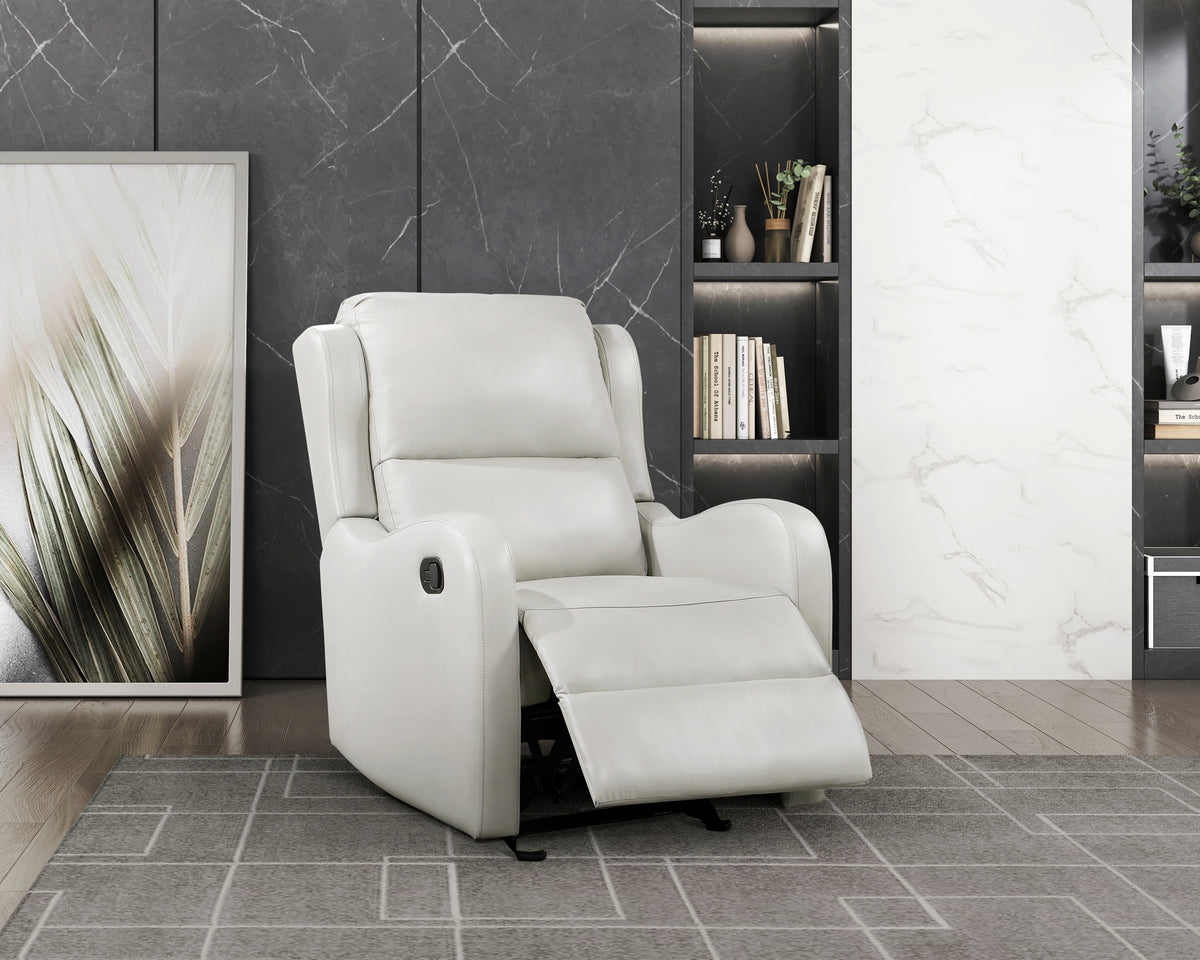 Taupe Faux Leather Glider Recliner Chair With Gentle Motion