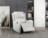 Taupe Faux Leather Glider Recliner Chair With Gentle Motion