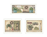 Garden Bath Collection 3-Piece MDF Framed Wall Art Set - Omega Lifestyles