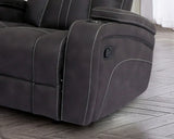 Transitional Dark Gray Fabric Glider Recliner With Cup Holders - Omega Lifestyles