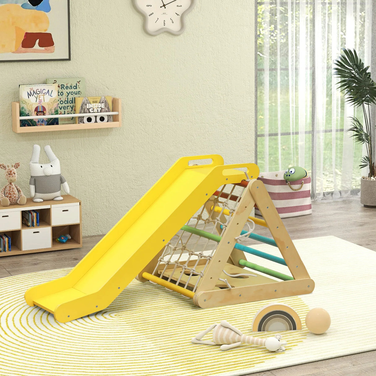 5-in-1 Wooden Pikler Triangle Climber Toddler Gym - Omega Lifestyles