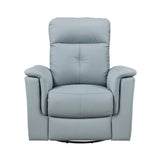Blue Leather Upholstered Swivel Glider Reclining Chair - Omega Lifestyles