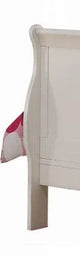 Full White Synthetic Wood Sleigh Bed Frame - Omega Lifestyles