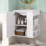Modern Wall Mounted Bathroom Cabinet With Ceramic Sink - Omega Lifestyles