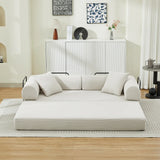 Corduroy Folding Sofa Bed With Foam Spring Mattress - Omega Lifestyles