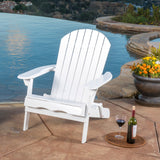 White Acacia Wood Foldable Adirondack Outdoor Chair