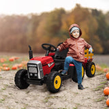 12V Battery Powered Kids Ride-On Tractor With Trailer - Omega Lifestyles