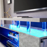 Gray Engineered Wood Gaming TV Stand Entertainment Console - Omega Lifestyles