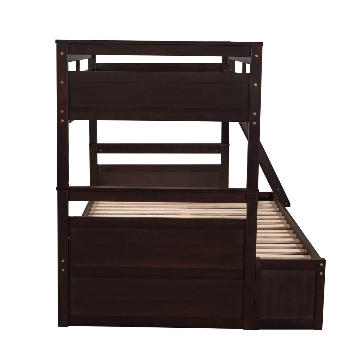 Twin-Over-Full Solid Wood Storage Bunk Bed Espresso - Omega Lifestyles