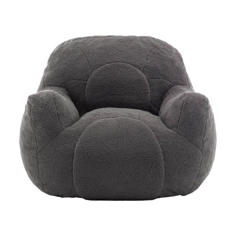Dark Gray Teddy Foam Bean Bag Chair - Sleep Galleria