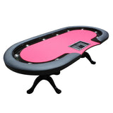 Premium 96-Inch Oval Poker Table With Cup Holders - Omega Lifestyles
